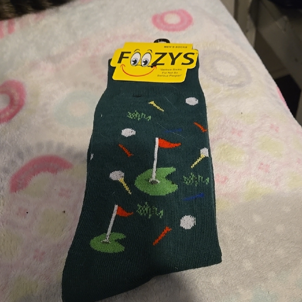 Foozy's Golf Themed Socks- So Good! mens 10-13 green 💚🍏